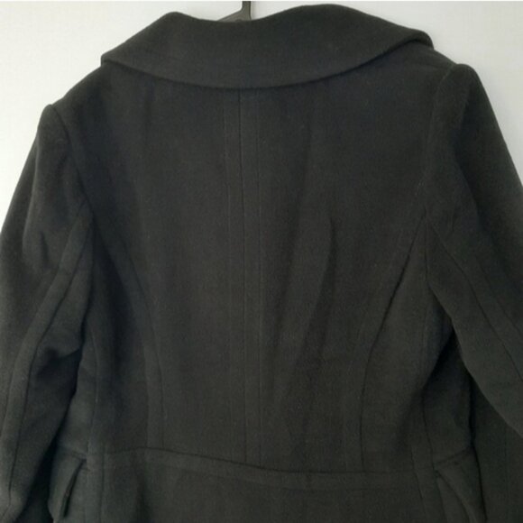 JONES NEW YORK Wool Cashmere Blend Winter Peacoat Button Down Jacket Black Sz 12 - Picture 6 of 10